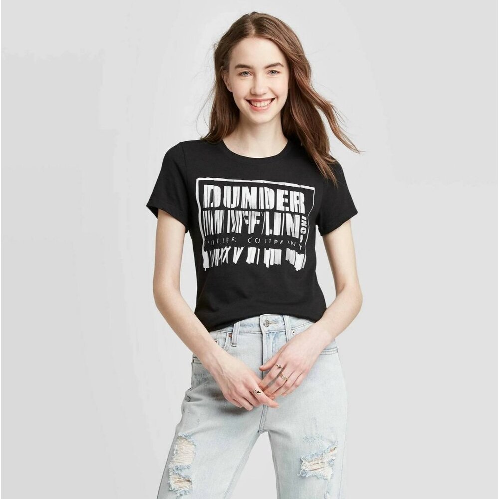 Dunder Mifflin Shredder Short Sleeve Graphic T-Shirt Black XS Junior Size